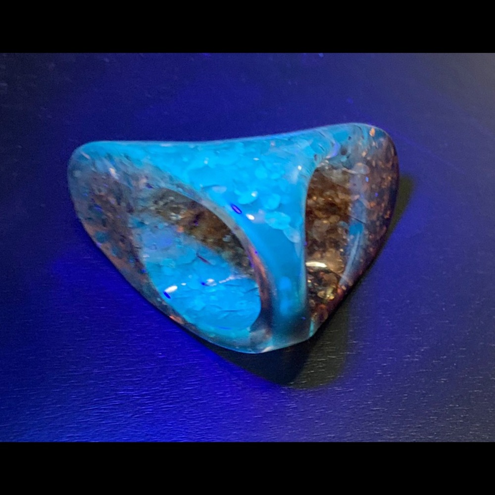 Solid Baltic Amber Statement Ring Size 8 - image 6